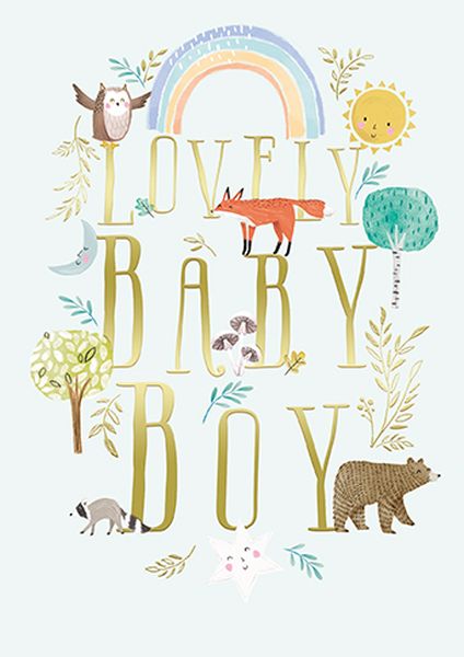 [GB-C-GH0401] Foil Card-Lovely Baby Boy