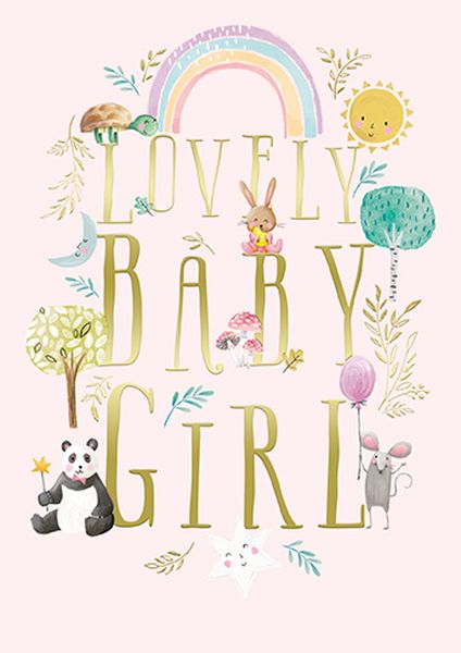 [GB-C-GH0402] Foil Card-Lovely Baby Girl