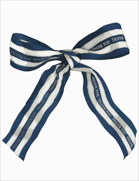 [EF-C-TY0426] Foil Card-Big Navy Sriped Bow Thank You