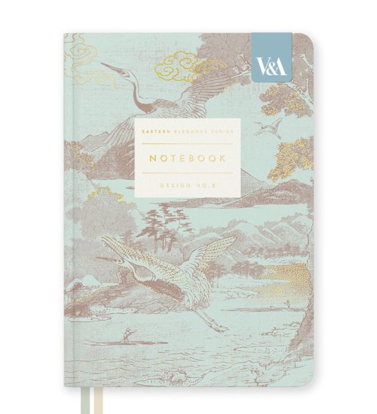 [OD-SN-VA-2-B6-13611] V&A B6 Premium Hard Cover Notebook-Flying Cranes