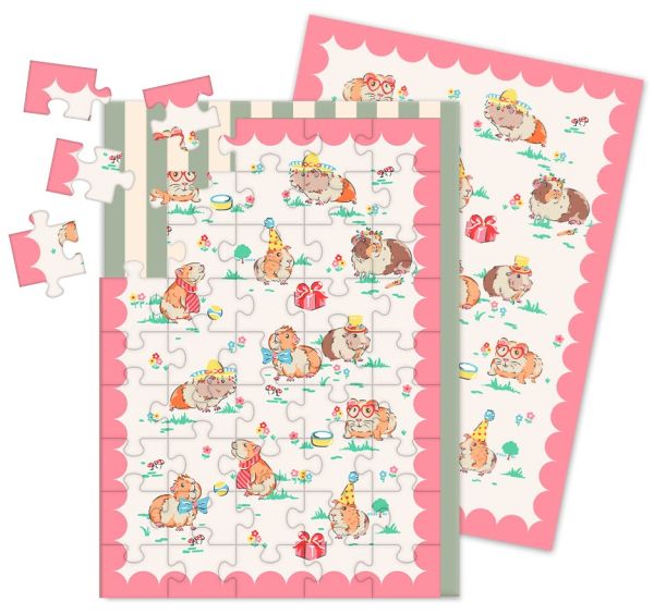 [CK-CJS-12953] Jigsaw Card-45pc-Guinea Pig Party