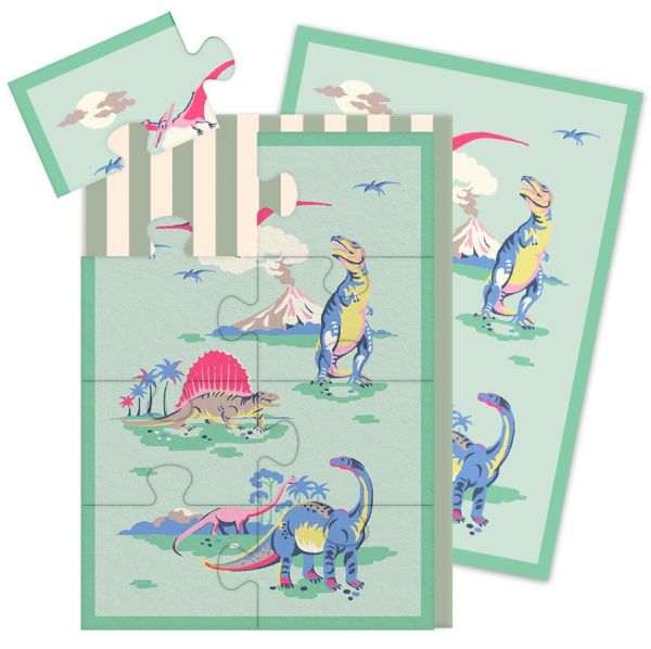 [CK-CJS-12961] Cath Kidston Jigsaw Card-8pc-Dinosaurs