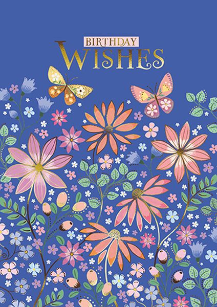 [GB-C-OP0011] Foil Card-Dahlias in a Meadow