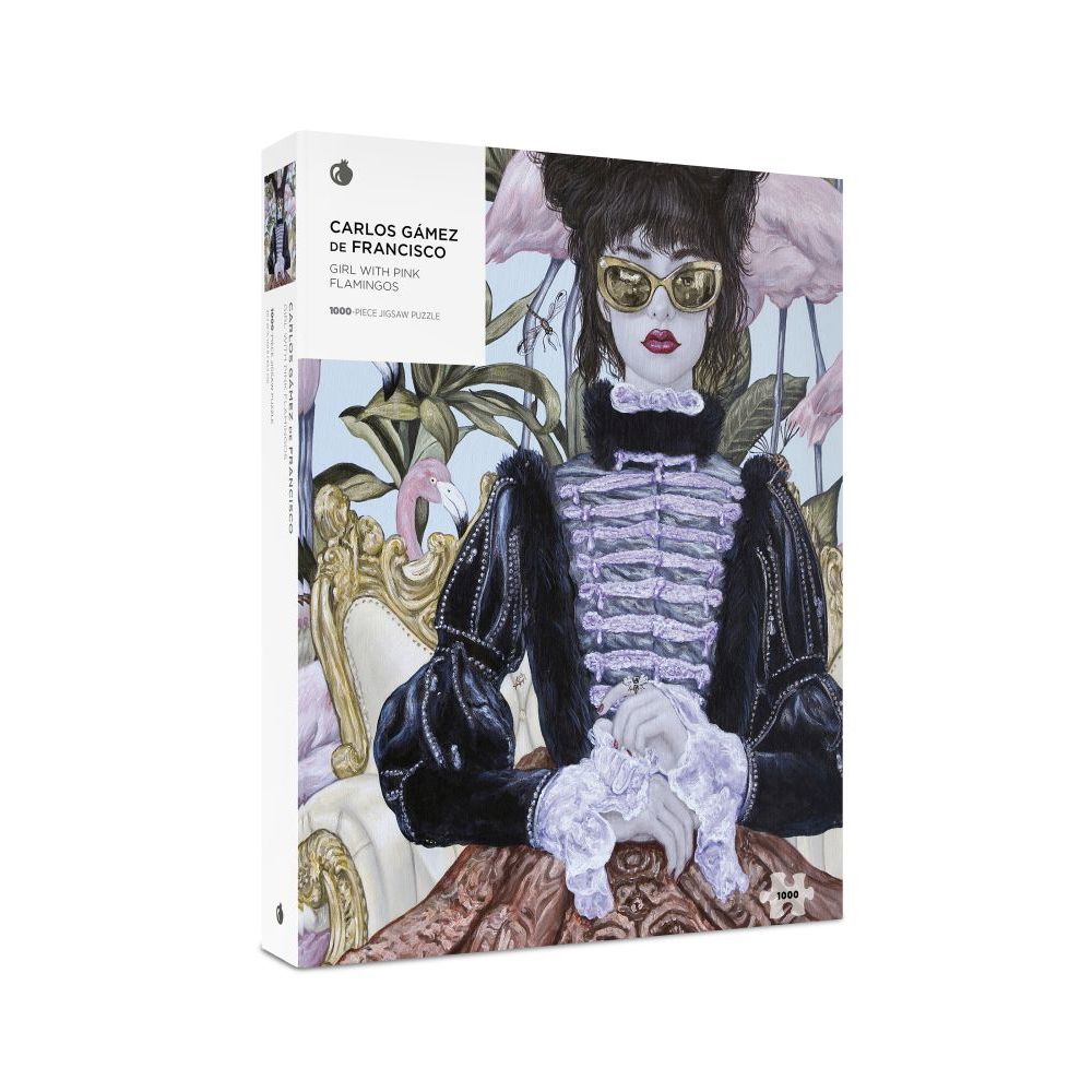 [PO-JP-2-AA1173] 1000-Piece Jigsaw Puzzle-Gámez de Francisco-Girl with Pink Flamingos
