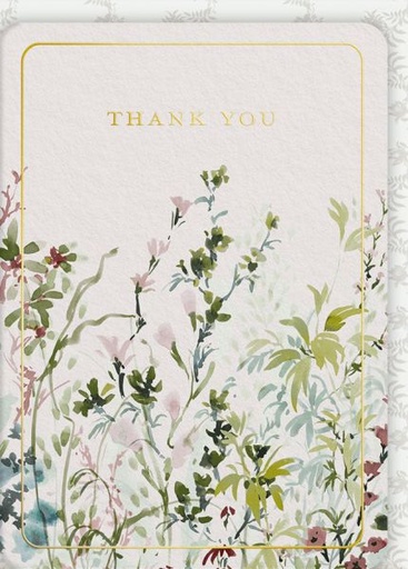 [LA-C-13707] Laura Ashley Foil Card-Pointon Fields Thank You