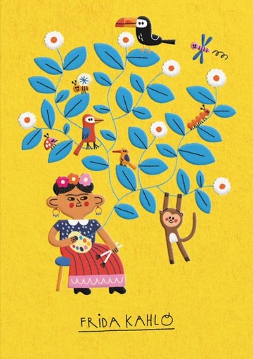 [OD-C-TB13641] Embossed Card-Frida Kahlo