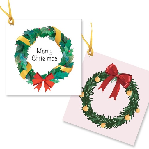 [VE-XCT-003] Christmas Gift Tags-Wreaths