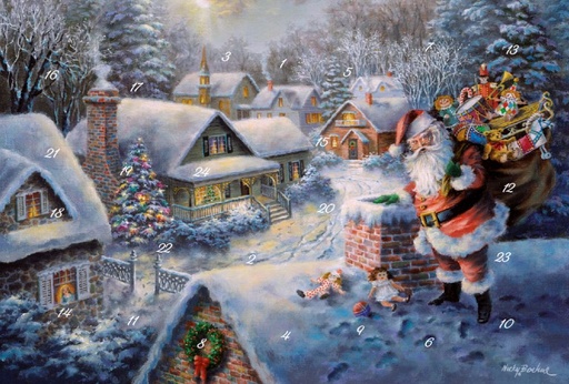 [KV-XCAL-6-12344] Advent Cal-Card-Santa on the Roof