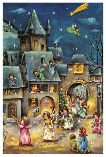 [KV-XCAL-6-12530] Advent Cal-Card-Angels Coming to Town
