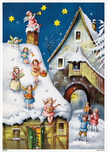 [KV-XCAL-4-10396] Advent Cal-Poster-Angels on a Roof