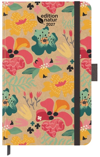 [I-KV-D27-317327] Korsch 13x21 Weekly Diary-Natural-Flowers