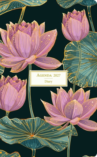 [I-AQ-D27-DL25610] Aquarupella 13x21 Weekly Diary-Lotus