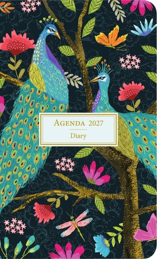 [I-AQ-D27-DM25603] Aquarupella 10x16 Weekly Diary-Peacocks