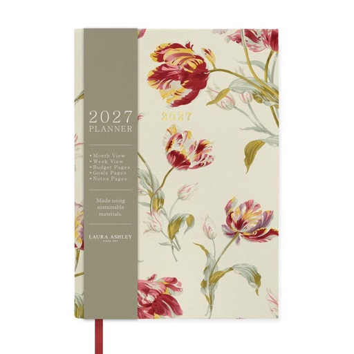 [I-ALA-D27-A5-13659] Laura Ashley A5 Soft Cover Diary-Gosford Cranberry 
