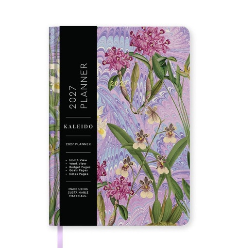 [I-AOD-D27-A5-K-13654] Kaleido A5 Hard Cover Diary-Orchids
